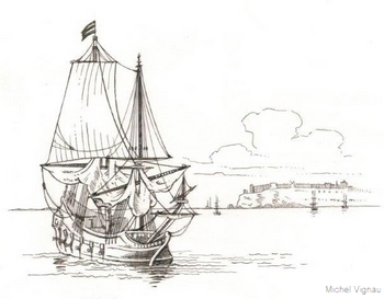 Navire hollandais dans l'estuaire
